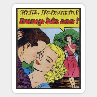 Funny Retro Romance Comic Sticker